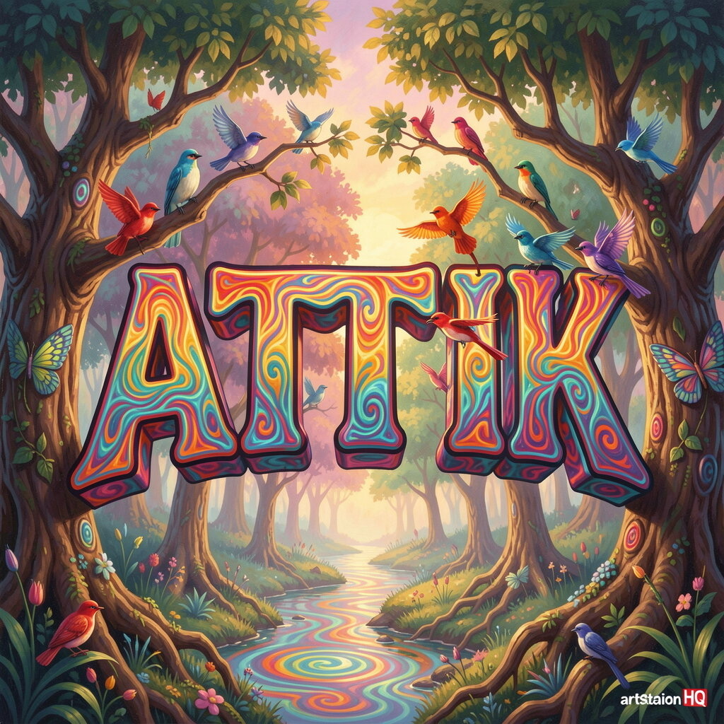 Attik Music signature artwork — psychedelic forest